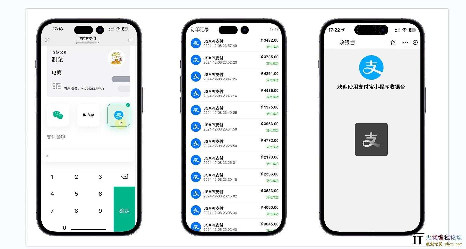 易支付精美设计的支付收银台模板，支持Apple Pay，需要配...  3491 无忧技术吧www.whct.net