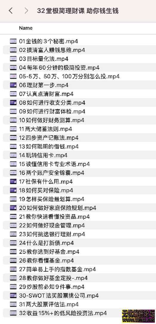 32堂极简理财课 助你钱生钱  4136 无忧技术吧www.whct.net