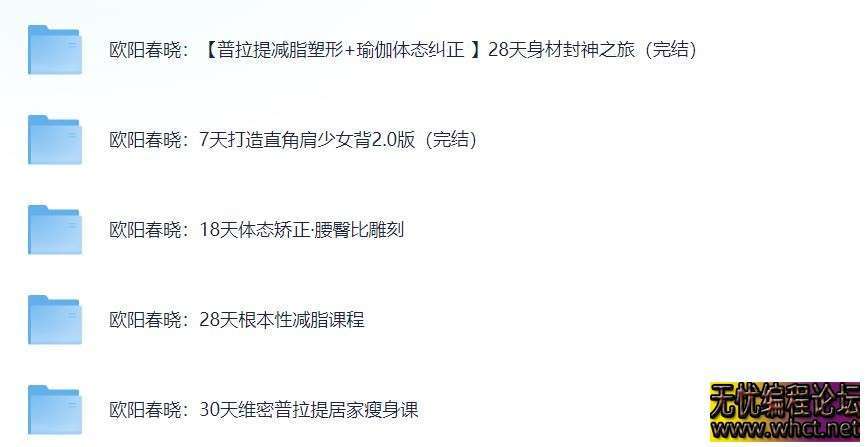 欧阳春晓 付费健身课程合集  8511 无忧技术吧www.whct.net