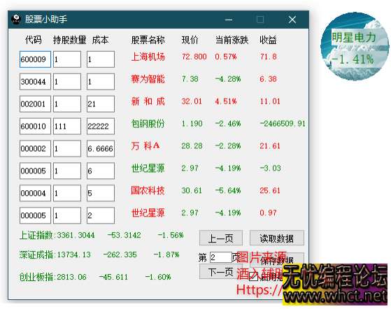 易语言写股票小助手3.0附源码  6656 无忧技术吧www.whct.net