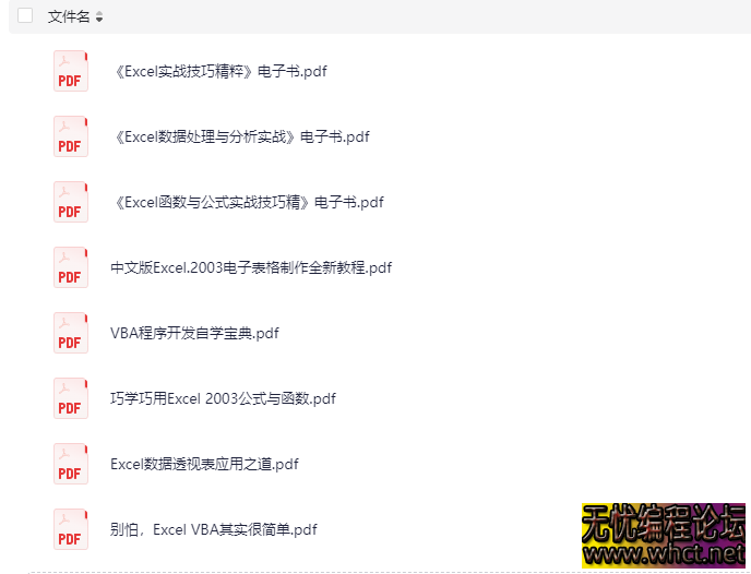 精选10本EXCEl教程电子书（590M）  776 无忧技术吧www.whct.net