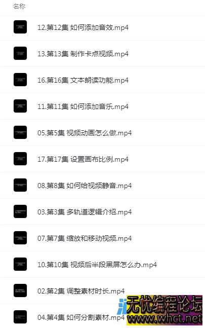 剪映手机最新课程（2022）手机剪辑视频教程  5412 无忧技术吧www.whct.net