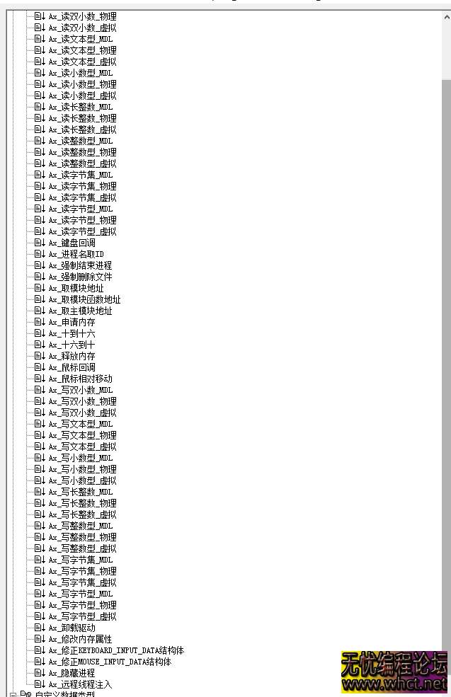 免费驱动模块分享带调用例程-读写、隐藏进程、远程注入 鼠标移动等功能  2711 无忧技术吧www.whct.net