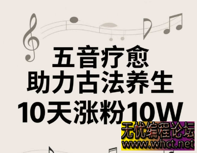 古法五音养生教程，五音疗愈的视频的制作方法，2-4小时就能学会，作者10天涨粉10W  5160 无忧技术吧www.92wuyou.cn