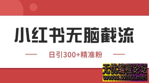 小红书只要你有同行就能获客，独家野路子获客玩法，暴力截流【揭秘】  783 无忧技术吧www.92wuyou.cn