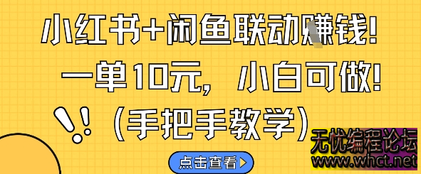 【2025 新手搞钱必看】小红书 + 闲鱼联动赚钱！20 粉就能接单，一单保底 10 元，纯搬砖模式零风险  1852 无忧技术吧www.whct.net