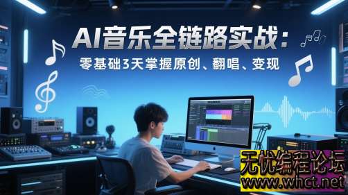 AI 音乐全链路实战变现课：零基础 3 天掌握原创、翻唱、变现  2263 无忧技术吧www.92wuyou.cn