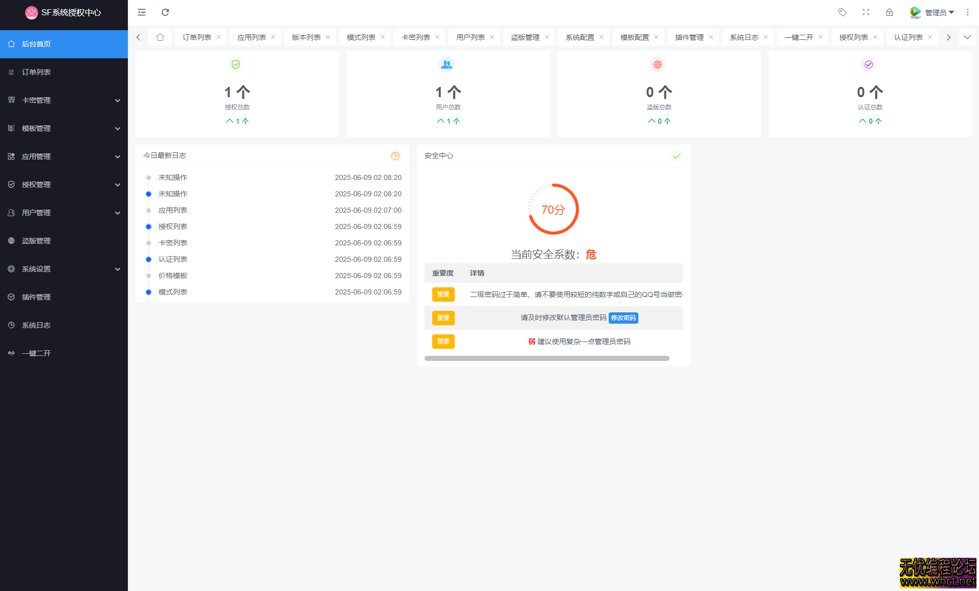 SF 授权系统源码 v5.2 全开源无加密 - 开发者必备的软件授权解决方案  2251 无忧技术吧www.92wuyou.cn