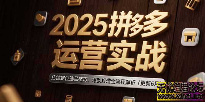2025拼多多运营实战：店铺定位选品技巧，爆款打造全流程解析(更新6月  6255 无忧技术吧www.92wuyou.cn